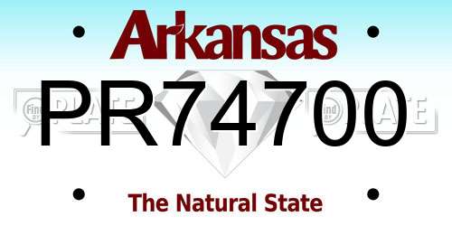 PR74700 Arkansas License Plate