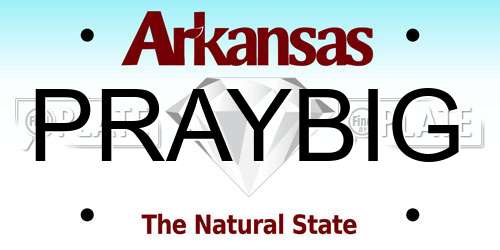 PRAYBIG Arkansas License Plate