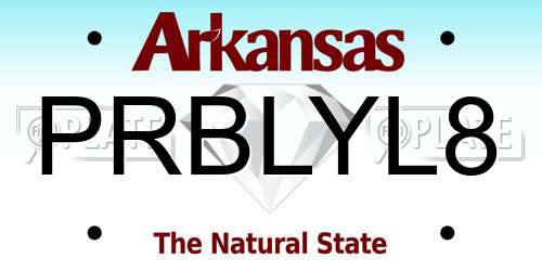PRBLYL8 Arkansas License Plate