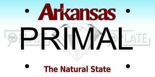 PRIMAL Arkansas License Plate