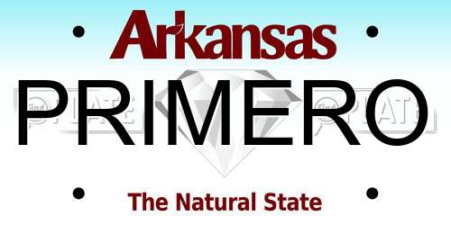 PRIMERO Arkansas License Plate