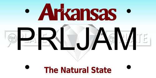 PRLJAM Arkansas License Plate