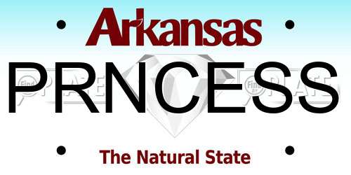 PRNCESS Arkansas License Plate
