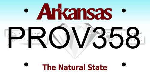 PROV358 Arkansas License Plate