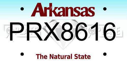 PRX8616 Arkansas License Plate
