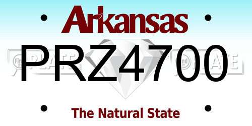 PRZ4700 Arkansas License Plate