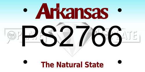 PS2766 Arkansas License Plate