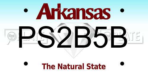PS2B5B Arkansas License Plate