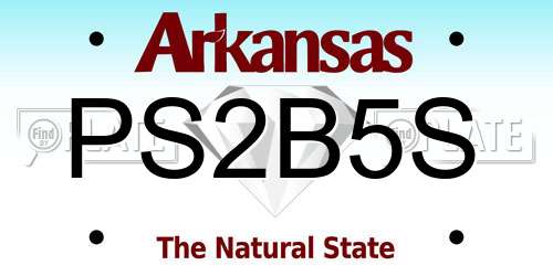 PS2B5S Arkansas License Plate