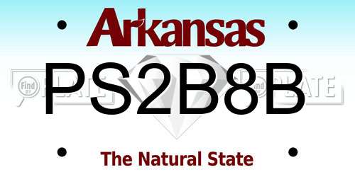 PS2B8B Arkansas License Plate