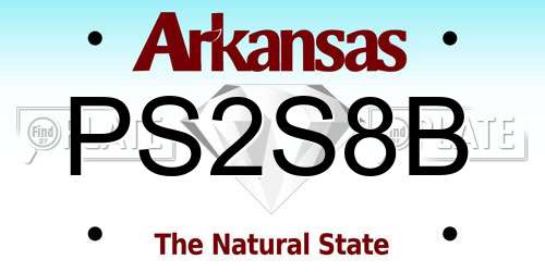 PS2S8B Arkansas License Plate