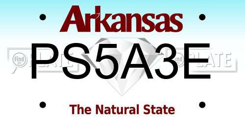 PS5A3E Arkansas License Plate