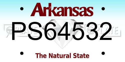 PS64532 Arkansas License Plate