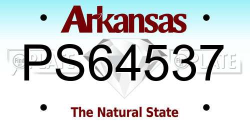 PS64537 Arkansas License Plate