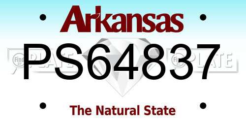 PS64837 Arkansas License Plate