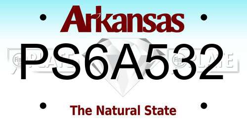 PS6A532 Arkansas License Plate