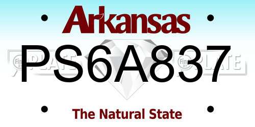PS6A837 Arkansas License Plate