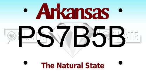 PS7B5B Arkansas License Plate
