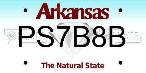 PS7B8B Arkansas License Plate