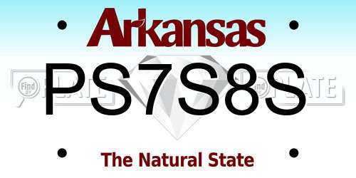 PS7S8S Arkansas License Plate