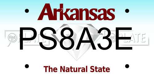 PS8A3E Arkansas License Plate