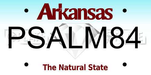PSALM84 Arkansas License Plate