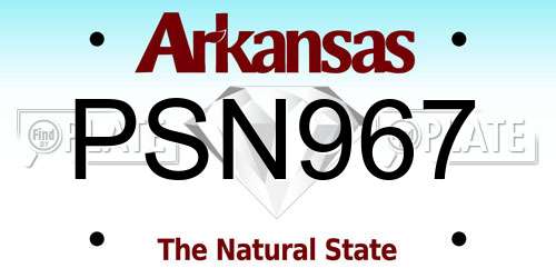 PSN967 Arkansas License Plate
