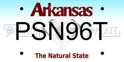 PSN96T Arkansas License Plate