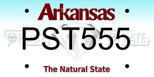 PST555 Arkansas License Plate