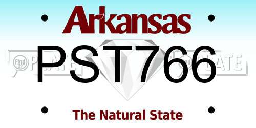 PST766 Arkansas License Plate