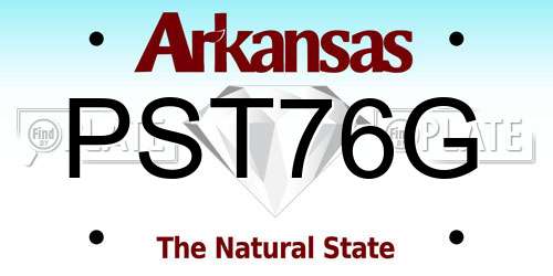 PST76G Arkansas License Plate