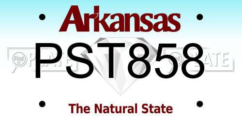 PST858 Arkansas License Plate