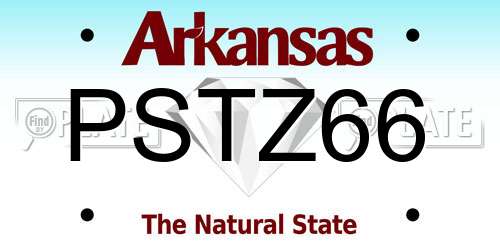 PSTZ66 Arkansas License Plate