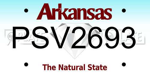 PSV2693 Arkansas License Plate