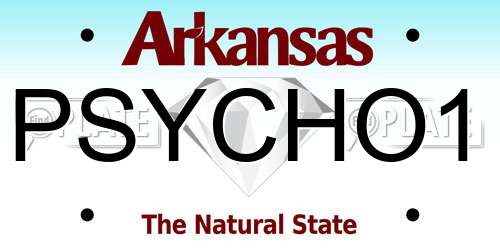 PSYCHO1 Arkansas License Plate