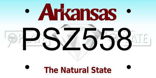 PSZ558 Arkansas License Plate