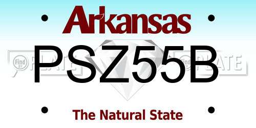 PSZ55B Arkansas License Plate