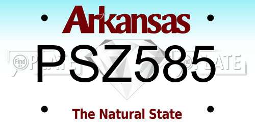 PSZ585 Arkansas License Plate