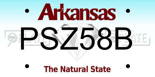 PSZ58B Arkansas License Plate