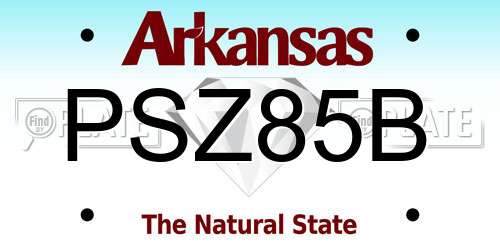 PSZ85B Arkansas License Plate