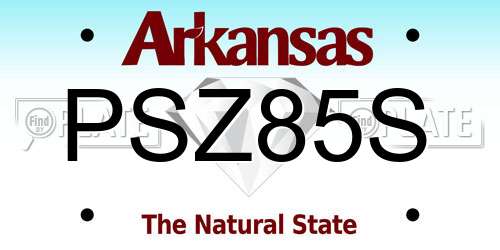 PSZ85S Arkansas License Plate