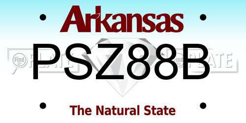 PSZ88B Arkansas License Plate