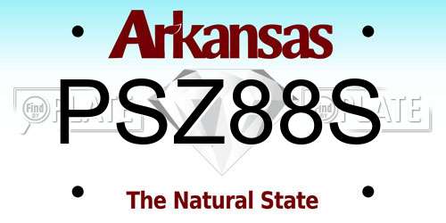 PSZ88S Arkansas License Plate