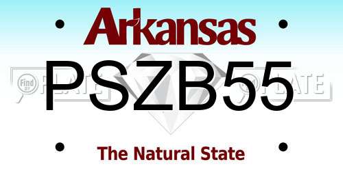 PSZB55 Arkansas License Plate