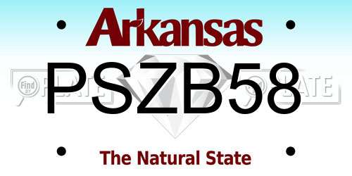 PSZB58 Arkansas License Plate