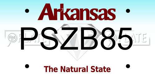 PSZB85 Arkansas License Plate