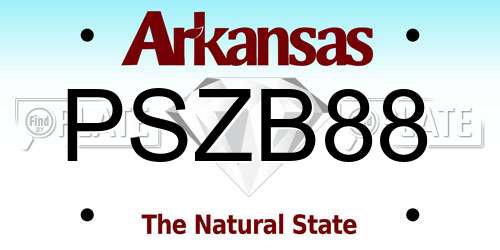 PSZB88 Arkansas License Plate