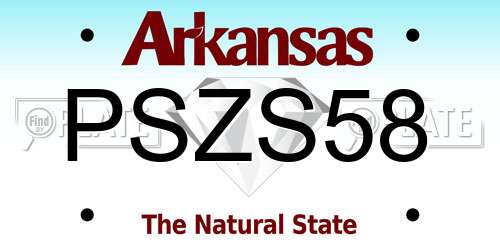 PSZS58 Arkansas License Plate