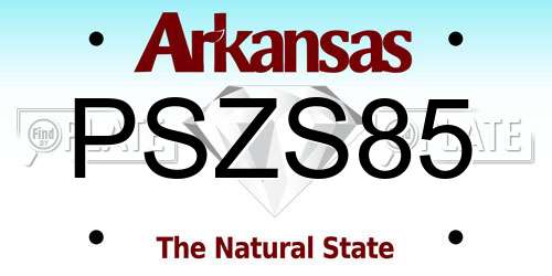 PSZS85 Arkansas License Plate