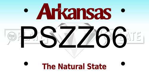 PSZZ66 Arkansas License Plate